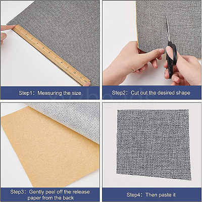 Self Adhesion Imitation Linen Wallpaper Peel AJEW-WH0270-16C-1