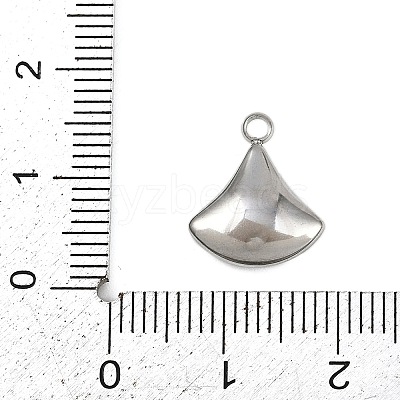 304 Stainless Steel Pave Synthetic Shell Fan Charms STAS-P402-03A-P-1