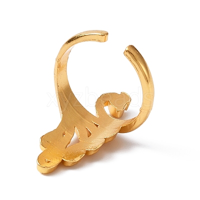 Zinc Alloy Peacock Open Cuff Ring RJEW-WH0003-04B-1