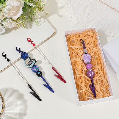 4Pcs 4 Colors Alloy Bracelet Tool Jewelry Helper Beadable Alligator Clip AJEW-SP0001-71B-1