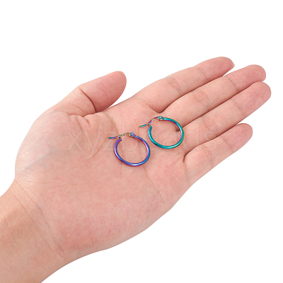 304 Stainless Steel Hoop Earrings EJEW-F105-10M-1