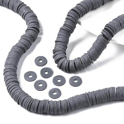 Flat Round Handmade Polymer Clay Beads CLAY-R067-12mm-41-1