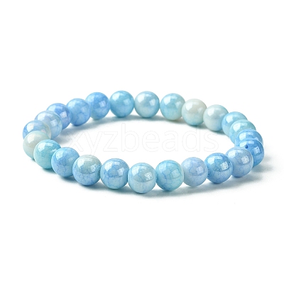 Electroplated Glass Bead Stretch Bracelets for Women BJEW-JB09483-1