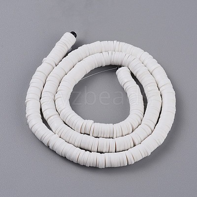 Flat Round Handmade Polymer Clay Beads CLAY-R067-6.0mm-17-1