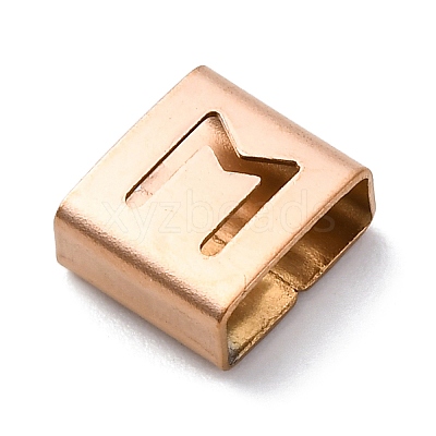 Ion Plating(IP) 304 Stainless Steel Square Slide Charms STAS-L132-22M-RG-1