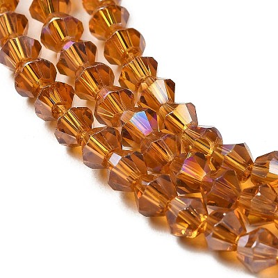 Transparent Electroplate Glass Beads Strands EGLA-A039-T6mm-B28-1