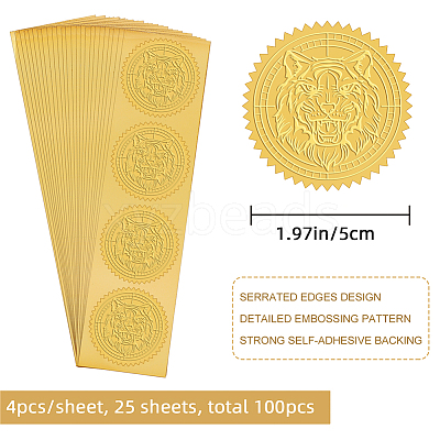Self Adhesive Gold Foil Embossed Stickers DIY-WH0211-314-1