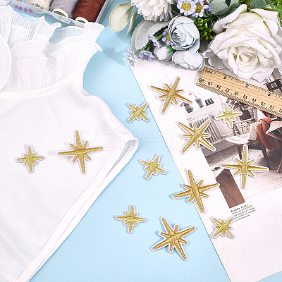 80Pcs 2 Styles Star Polyester Computerized Embroidery Iron on/Sew on Patches PATC-ME0001-17A-1