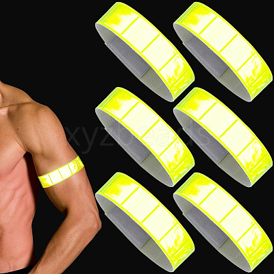 6Pcs PVC Reflective Bands Wristbands for Cycling Running AJEW-GF0013-33B-1