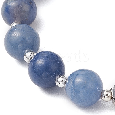Natural Blue Aventurine Beaded Bracelets BJEW-TA00564-02-1