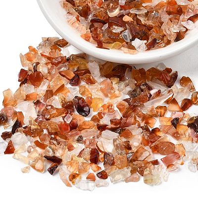 Natural Carnelian Chip Beads X-G-O103-18-1