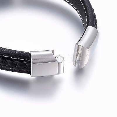 Leather Cord Bracelets BJEW-E345-09P-1