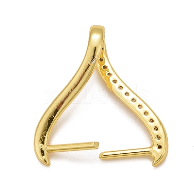 Rack Plating Brass Micro Pave Cubic Zirconia Ice Pick Pinch Bails KK-B056-01-1