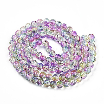 Transparent Crackle Glass Bead Strands GLAA-T025-8mm-02C-1