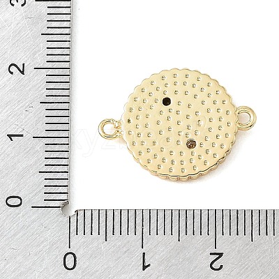 Brass Clear Cubic Zirconia & Natural White Shell & Resin Connector Charms CU-CBA6938-19G-01-1