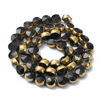 Half Plated Electroplate Transparent Glass Beads Strands EGLA-E060-02A-HP04-1