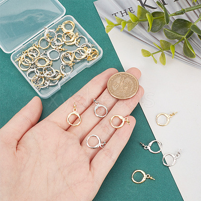 20 Pairs 2 Colors Brass Leverback Earring Findings KK-PH0005-24-1