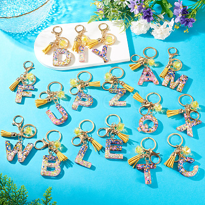 Alloy Resin Polygon Keychains KEYC-TADJ0002-03G-M-1