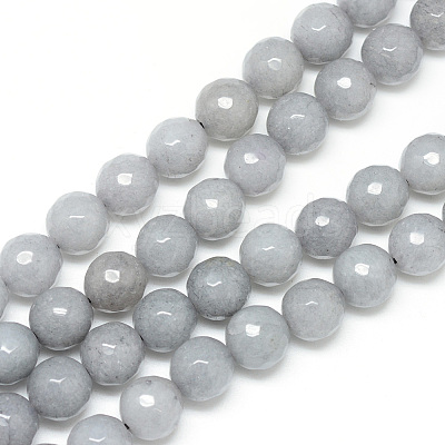 Natural White Jade Bead Strands G-R346-6mm-10-1
