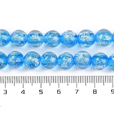 Handmade Gold Foil Lampwork Beads Strands LAMP-Q002-01C-1