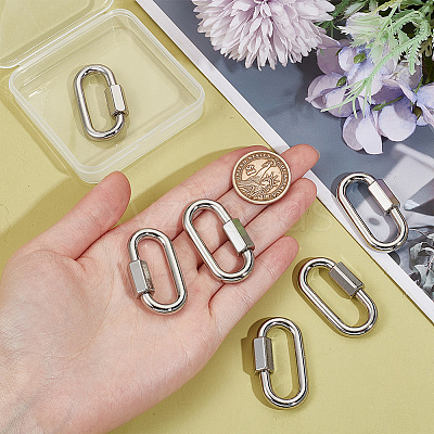 6Pcs Alloy Screw Carabiner Lock Charms FIND-UN0003-31P-1