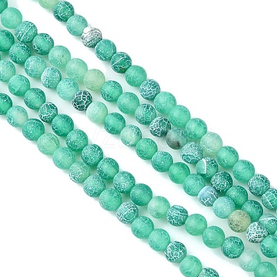 Natural Crackle Agate Beads Strands G-G055-4mm-4-1