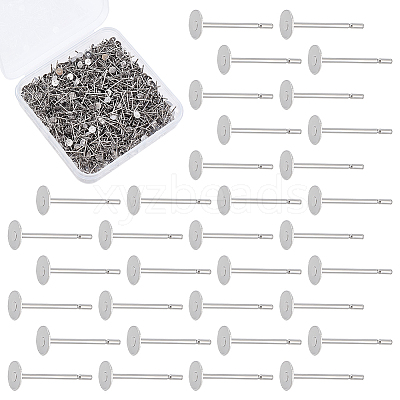 1000Pcs Tarnish Resistant 304 Stainless Steel Stud Earring Settings STAS-ME0001-50C-1