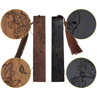 1 set Wood Bookmarks Set AJEW-CP0001-78J-1