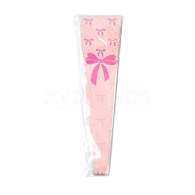 Bowknot Print Transparent PE Cone Flower Sleeves ABAG-FZC0002-001I-1