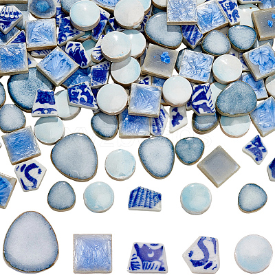 500G 4 Styles Handmade Porcelain Cabochons PORC-SP0001-25-1