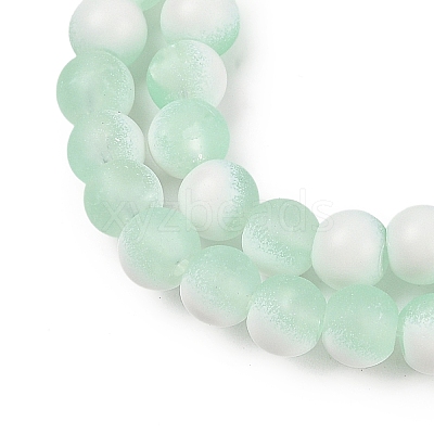 Frosted Crackle Glass Beads Strands GLAA-U001-8mm-M01-1
