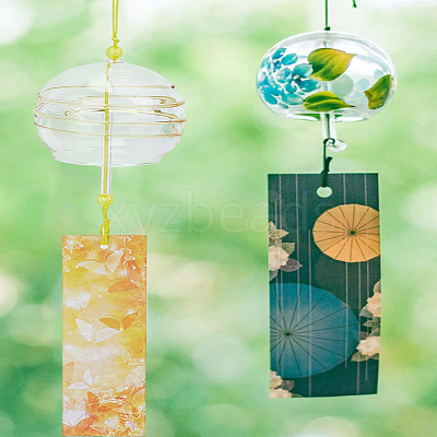 Glass Round Wind Chimes AJEW-WH0270-709A-1