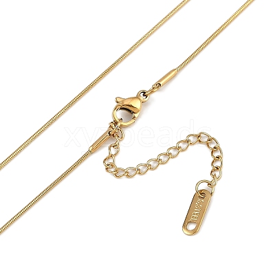 PVD Vacuum Plating 304 Stainless Conch Shell Shaped Pendant Round Snake Chain Necklaces X-NJEW-Z044-03G-1