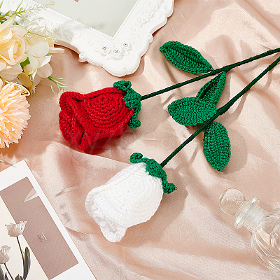 Flower Cotton with Iron Knitted Costume Ornament Accessories DIY-WH0570-09A-1