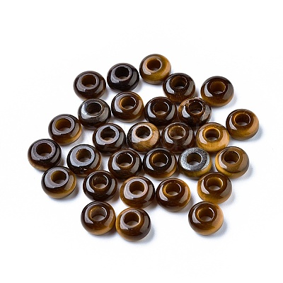 Natural Tiger Eye European Beads X-G-G740-12x6mm-10-1