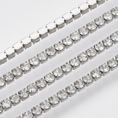 304 Stainless Steel Rhinestone Strass Chains CHS-R012-D-01-1