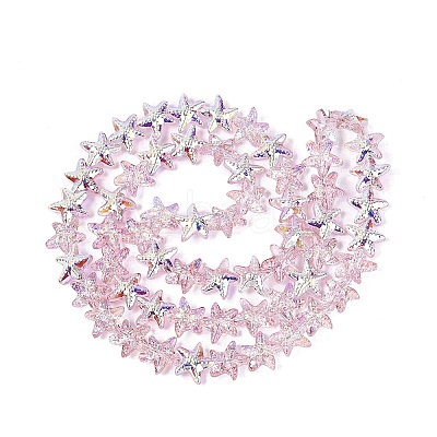 Electroplate Transparent Glass Beads Strands EGLA-Q136-01A-11-1
