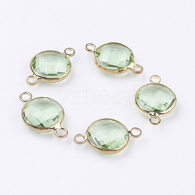 Golden Tone Brass Glass Links connectors GLAA-M004-A-23G-1