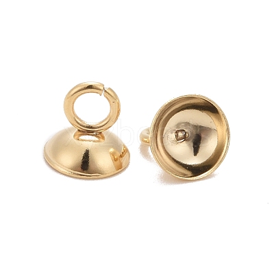 201 Stainless Steel Bead Cap Pendant Bails STAS-L244-27D-G-1