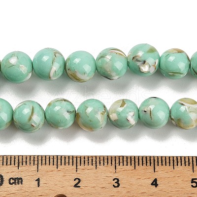 Assembled Synthetic Stone and Trochus Shell Beads Strands G-B128-08C-02-1