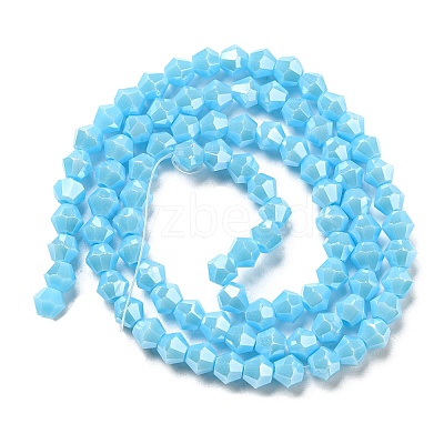 Opaque Solid Color Electroplate Glass Beads Strands GLAA-F029-P4mm-C12-1
