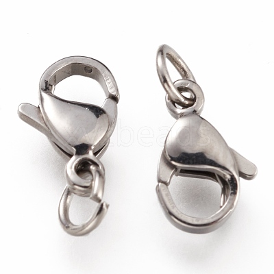 Tarnish Resistant 304 Stainless Steel Lobster Claw Clasps STAS-G240-01C-P-1