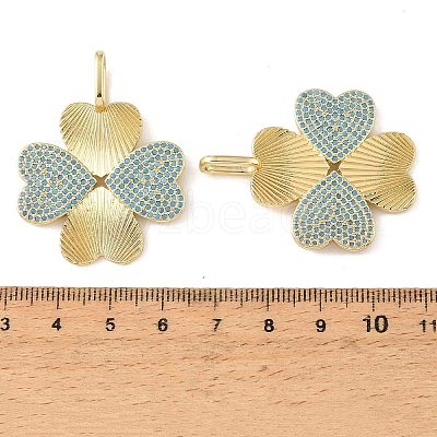 Brass Micro Pave Sky Blue Cubic Zirconia Pendants CU-CBA6938-07G-07-1
