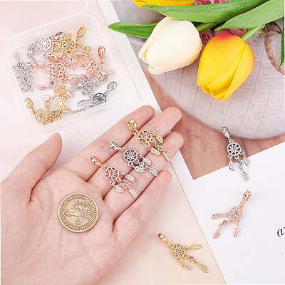 18Pcs 3 Colors Rack Plating Alloy European Dangle Charms FIND-DC0001-25-1