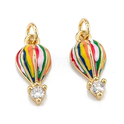 Brass Micro Pave Clear Cubic Zirconia Charms X-ZIRC-A020-04G-1