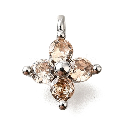 Brass Micro Pave Cubic Zirconia Pendants KK-D356-07I-P-1