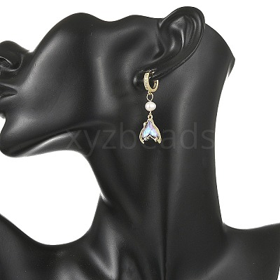 Alloy Glass Hoop Dangle Earrings EJEW-JE07300-1