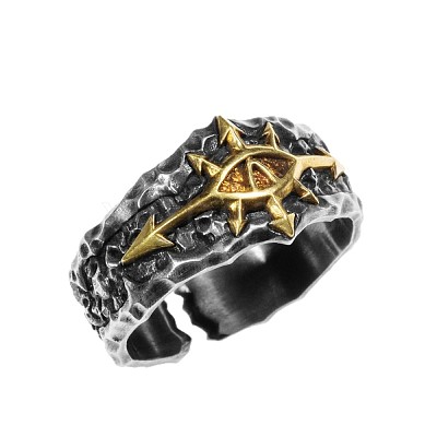 Retro Brass Cuff Open Rings for Men WG9D0D0-02-1