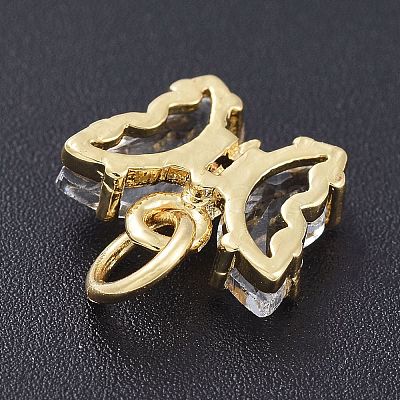 Brass Micro Pave Clear Cubic Zirconia Pendant ZIRC-P079-B01-17-1