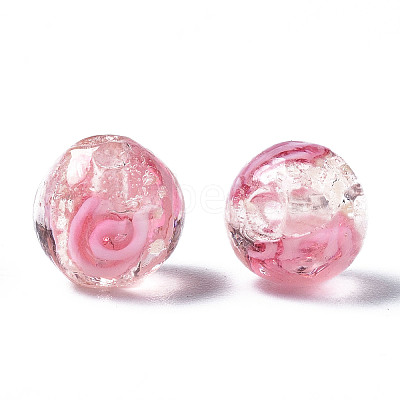 Handmade Luminous Inner Flower Lampwork Beads LAMP-TD001-8mm-03-01-1